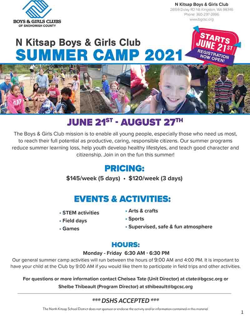North Kitsap Boys And Girls Club Summer Camp 2021